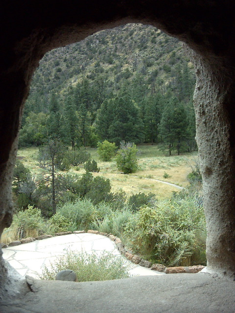 Looking out from a preserved Ancient Puebloan cave dwelling