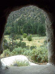 Looking out from a preserved Ancient Puebloan cave dwelling