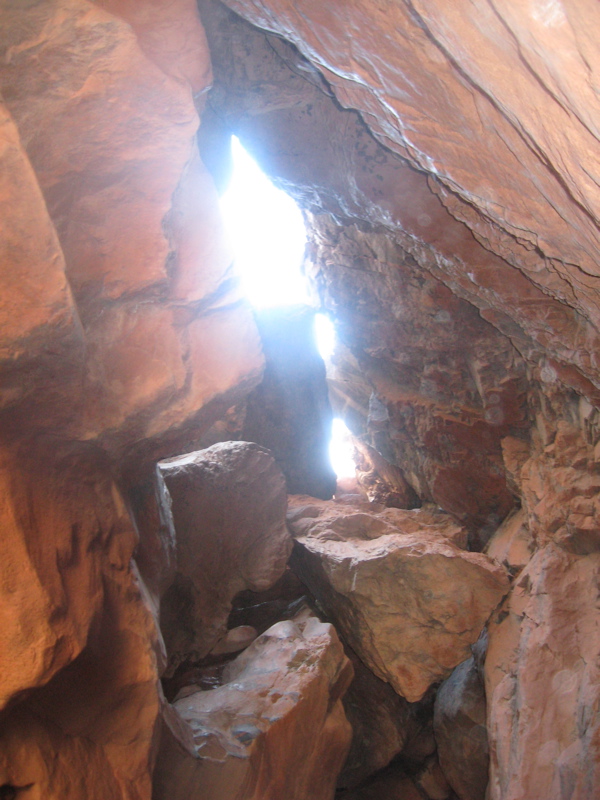 View upward, near the waterfall