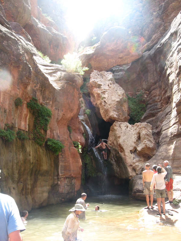 Jumping from the Elves Canyon waterfall