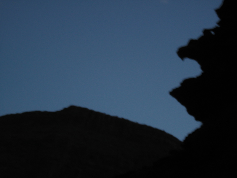 Silhouette of the cliffs