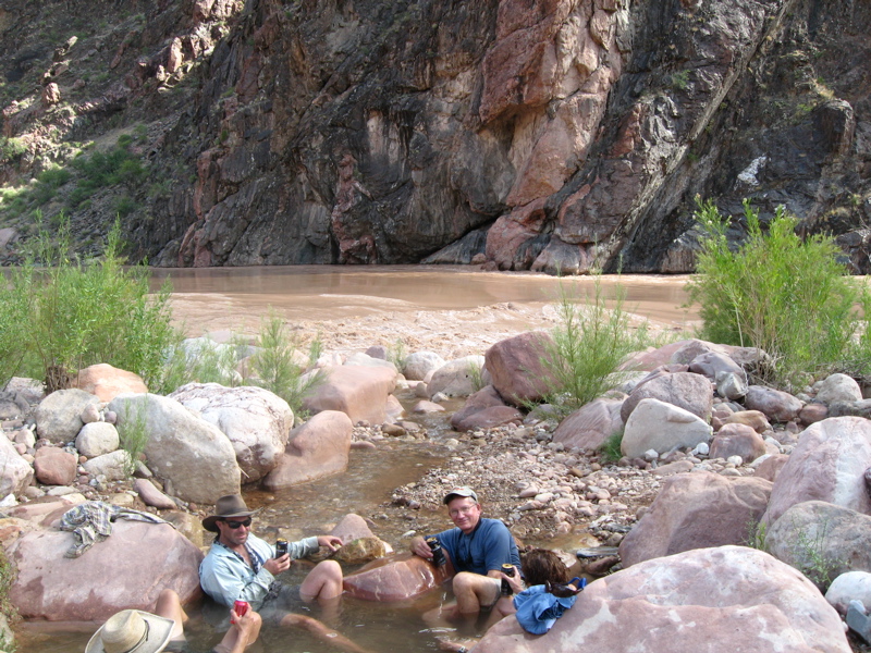 Happy hour in the warm creek