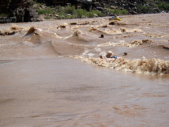 Getting splashed
