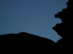 Silhouette of the cliffs