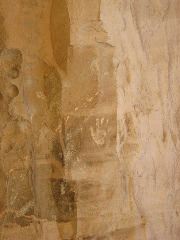 Handprint high in the ceilling of the alcove