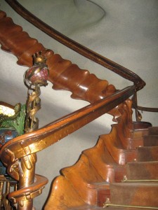 Staircase and railing inside Casa Battló.
