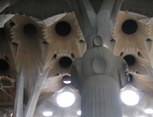 Detail of quadratic surfaces in the interior of the Sagrada Família