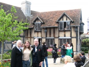 shakespeare Me, Mom, and Dad at Shakespeare's Birthplace