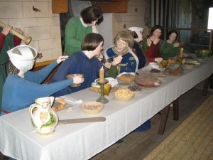 img_2989 Dining hall, with mocked-up historically plausible feast.