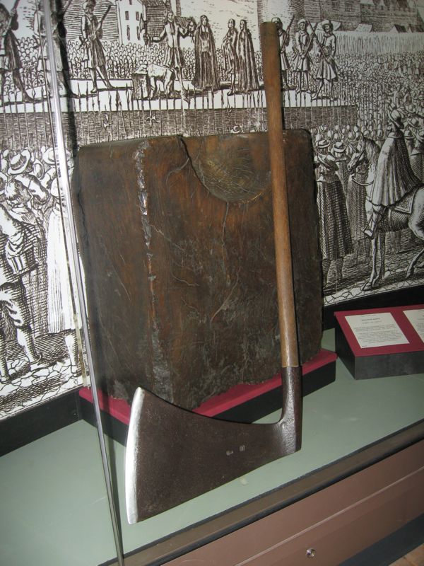 The axe purportedly used to behead Lady Jane Grey