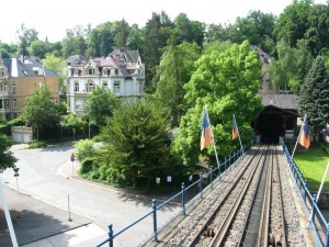 View from the water-powered funicular in Weisbaden.