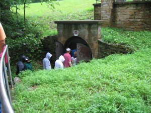 One of the new entrances to the cave.  You can't see it in the picture, but there's a driving rain on.  So we spent most of the hike through the cave damp as well as chilly.