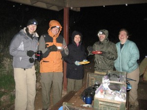 dinner_in_the_blizzard Eating dinner in a snowstorm in the Grand Canyon.